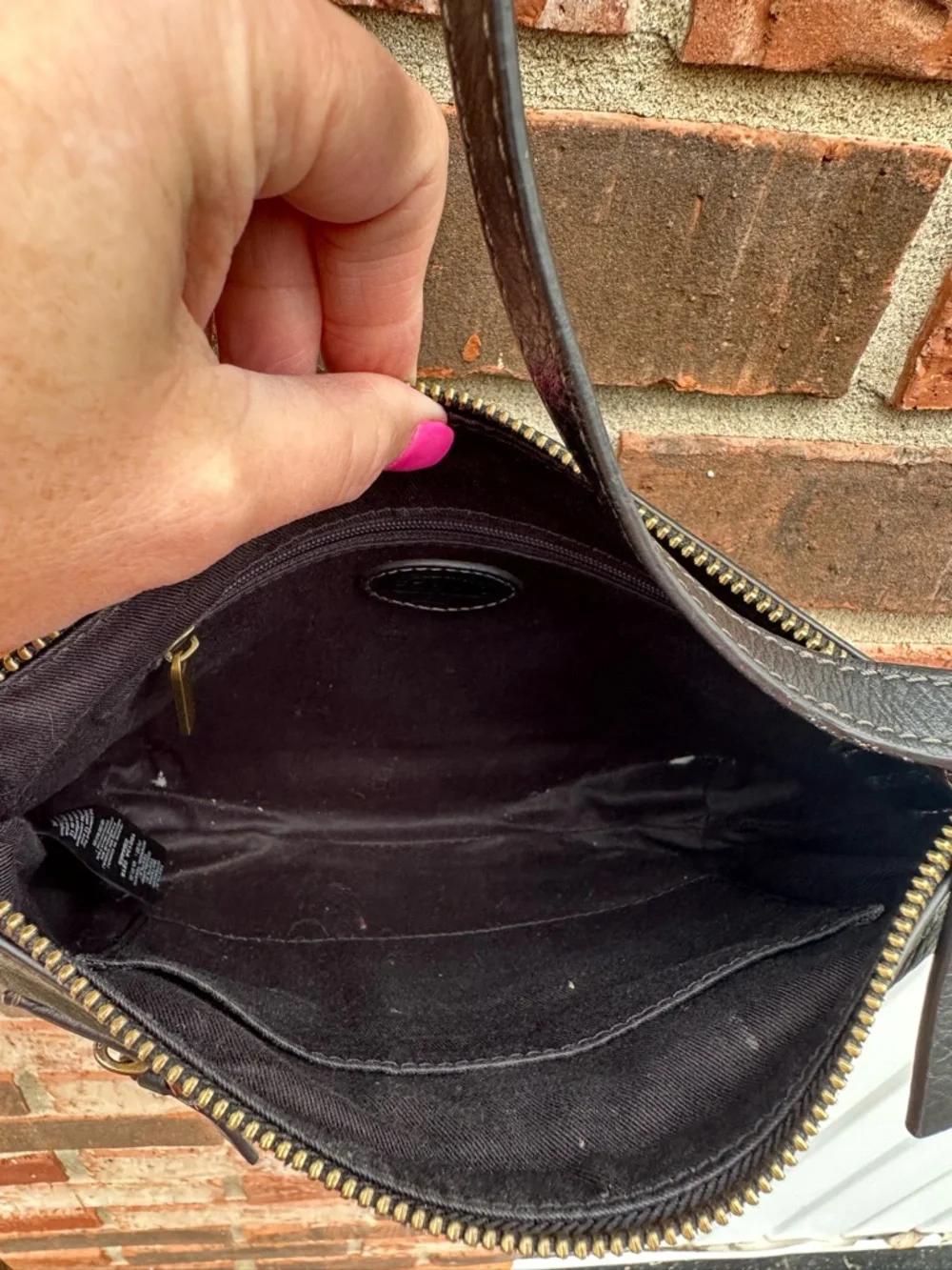 Fossil Vickery Crossbody Black Leather Bag Adjustable Straps Zipper #ZB6465 0215 - Picture 7 of 12